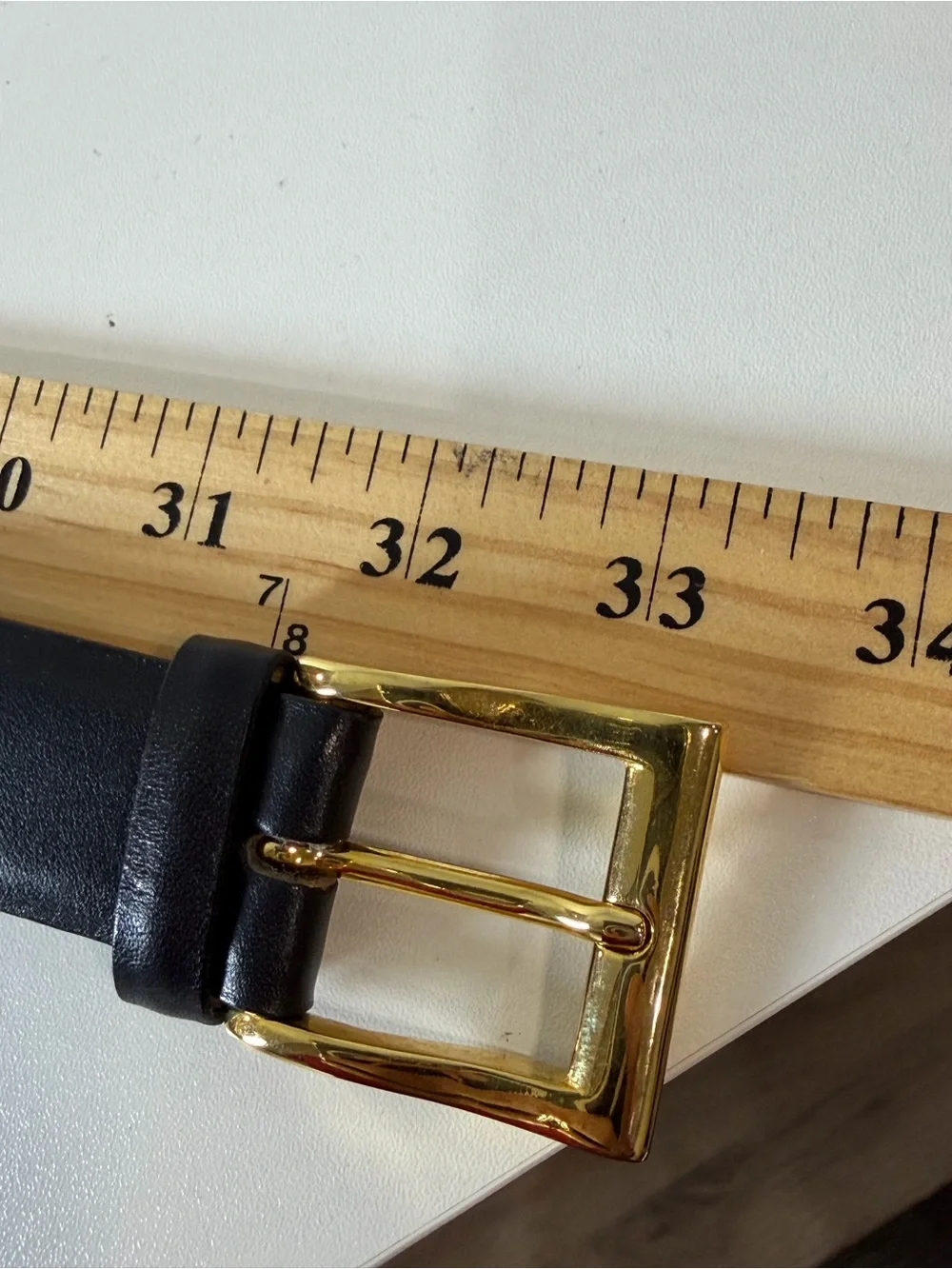 Brand New Cipriani Small ~33W Italian Calfskin Black Leather Belt Gold Buckle